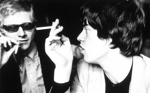 Andrew Loog Oldham with Jagger in 1964 - Getty Images