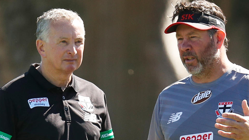 Brett Ratten's treatment from St Kilda has lead Ernie Merrick, who was a consultant last season, to denounce the club's conduct. (Photo by Michael Willson/AFL Photos via Getty Images)