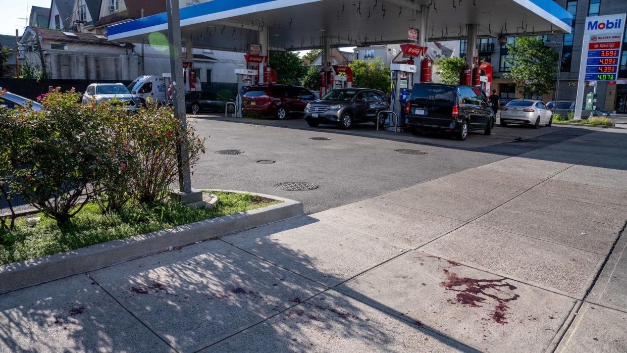 Mobil gas station in Brooklyn where fatal stabbing occurred