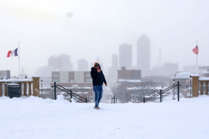 A severe winter storm brought blizzard conditions to Iowa, including the state capitol of Des Moines, on Saturday, Jan. 13, 2024. Severe weather has hit much of the U.S. this weekend, bringing below zero and life threatening temperatures. Photo by Alex Wroblewski/UPI