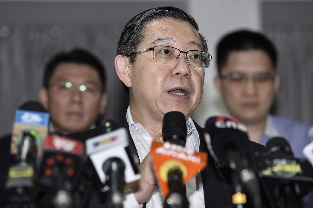 In a joint statement today, DAP secretary-general Lim Guan Eng (pic), Amanah president Mohamad Sabu and PKR president Datuk Seri Anwar Ibrahim said the government’s recent action to sack appointees from government entities are inappropriate. — Picture by Miera Zulyana
