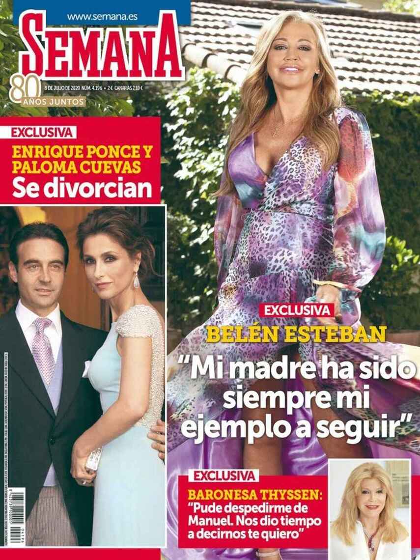 Portada de Semana donde anuncian la separación de Enrique Ponce y Paloma Cuevas.