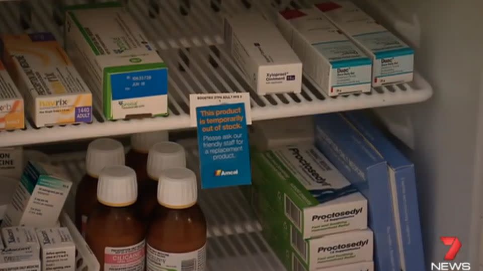 Shelves in pharmacies and chemists are empty as they struggle to keep up with demand. Photo: 7 News