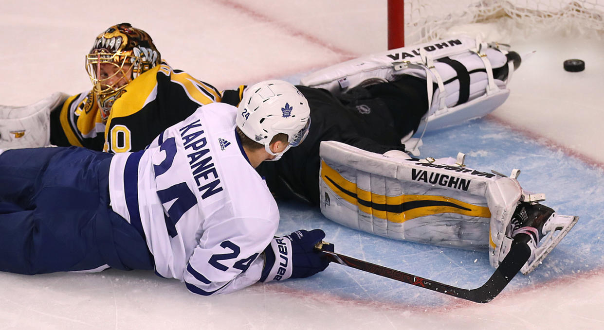 Kasperi Kapanen finally got it done. (Getty)