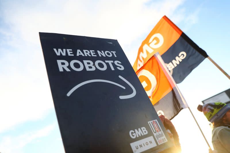 Strike at the Amazon warehouse, in Coventry