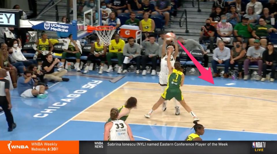 Candace Parker ball fake.