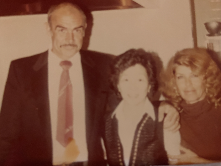 Leeann Chin with Sean Connery and his wife, Micheline Roquebrune, in Minneapolis in 1979.