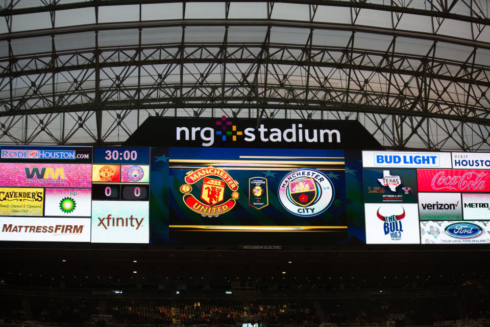 NRG Stadium, home of the Houston Texans, hosted a match between Manchester United and the Manchester City in July. (Getty Images) 