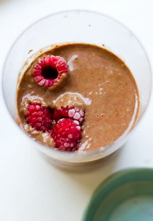 Chocolate Chia Raspberry Pudding