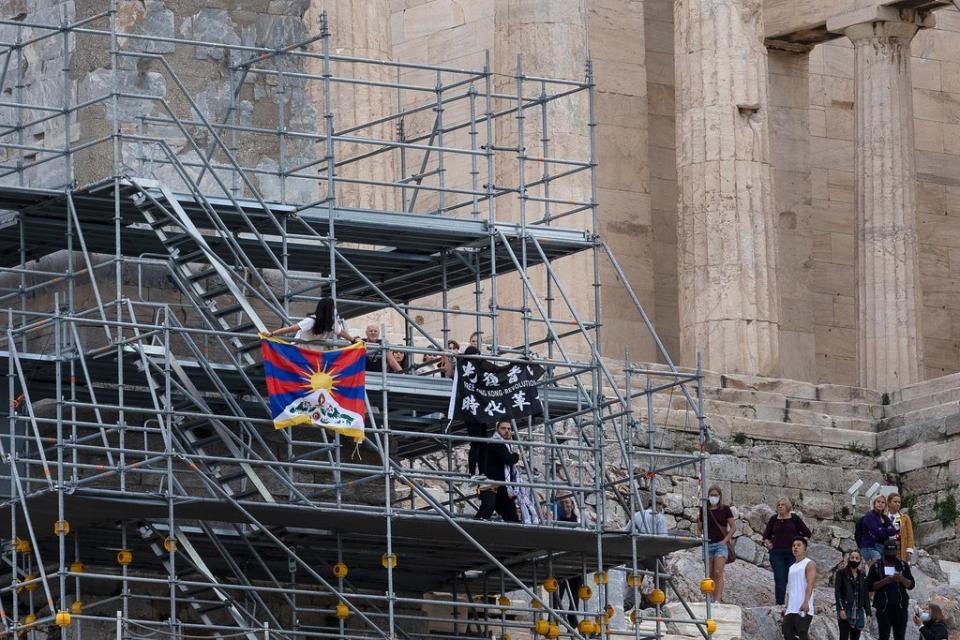 Greece Beijing 2022 Protest (Copyright 2021 The Associated Press. All rights reserved.)