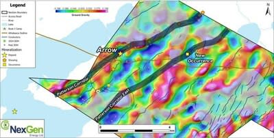 Figure 1: New occurrence on PCE relative to Arrow (CNW Group/NexGen Energy Ltd.)