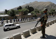 Afghan peace marchers arrive in Kabul, Afghanistan June 18, 2018. REUTERS/Mohammad Ismail