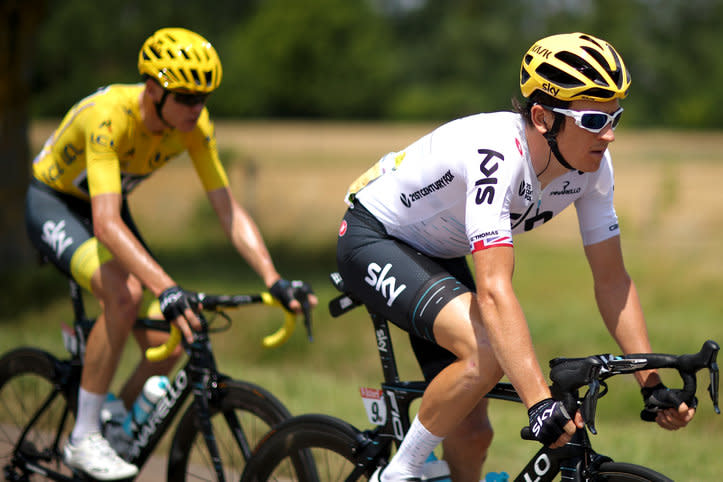 Ruhetag bei der Tour de France. Geraint Thomas, britischer Radprofi vom Team Sky, beweist nach seinem schweren Sturz auf der neunten Etappe und dem Tour-Aus bei der Tour de France Humor. Der 31 Jahre alte Waliser, Edelhelfer von Spitzenreiter Chris Froome, bot auf Instagram sein arg in Mitleidenschaft gezogenes Jersey zum Verkauf an