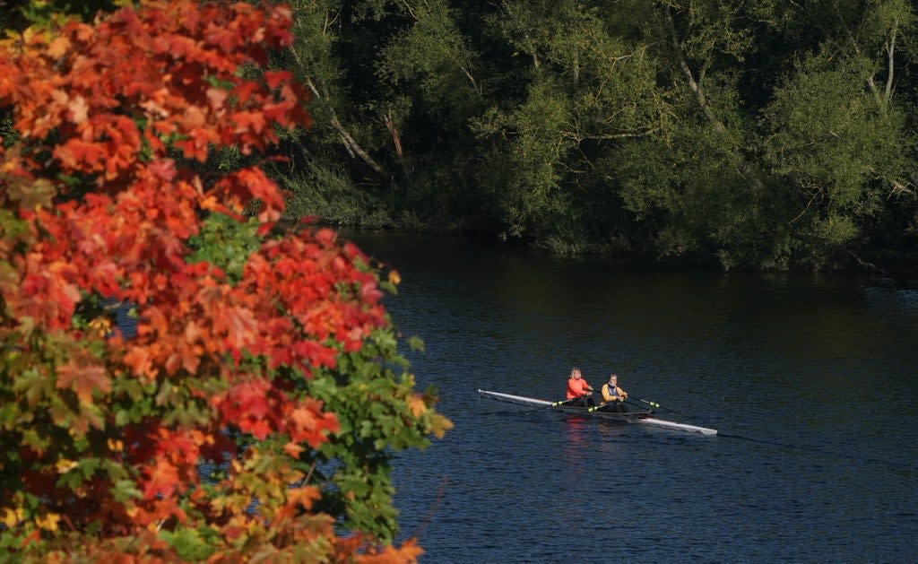 Rowers on the River Tyne in Hexham (Owen Humphreys/PA) (PA Archive)