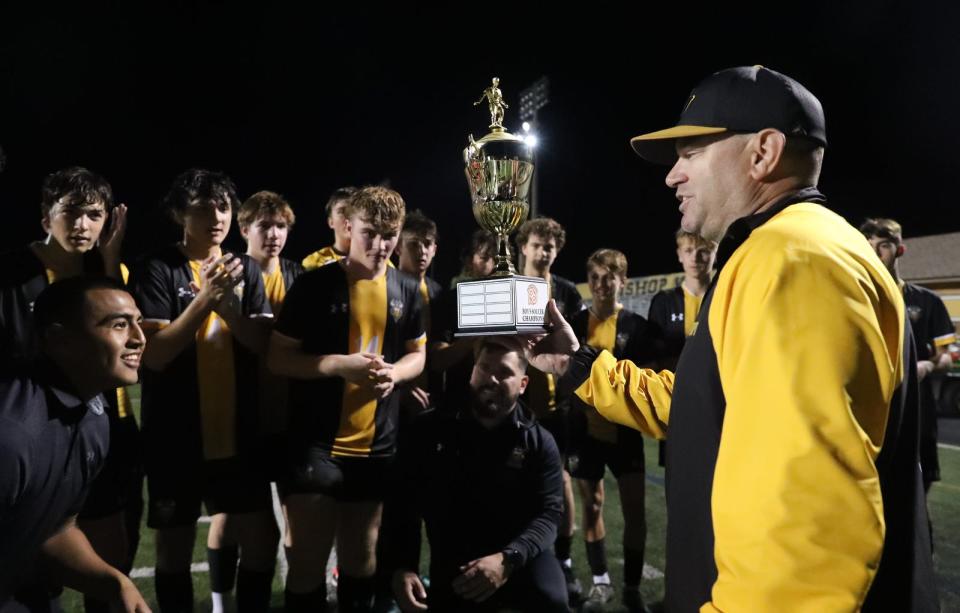 The Bishop Verot boys soccer team defeated Canterbury School and won the Private 8 championship game with a final score of 2-1 Friday, January 19, 2024.