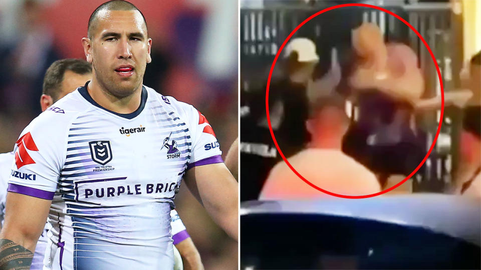 Nelson Asofa-Solomona, pictured here in an alleged Bali street brawl.