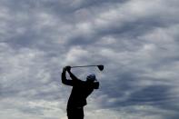 Team USA's Tony Finau hits a shot on the sixth hyole during a practice day at the Ryder Cup at the Whistling Straits Golf Course Thursday, Sept. 23, 2021, in Sheboygan, Wis. (AP Photo/Charlie Neibergall)