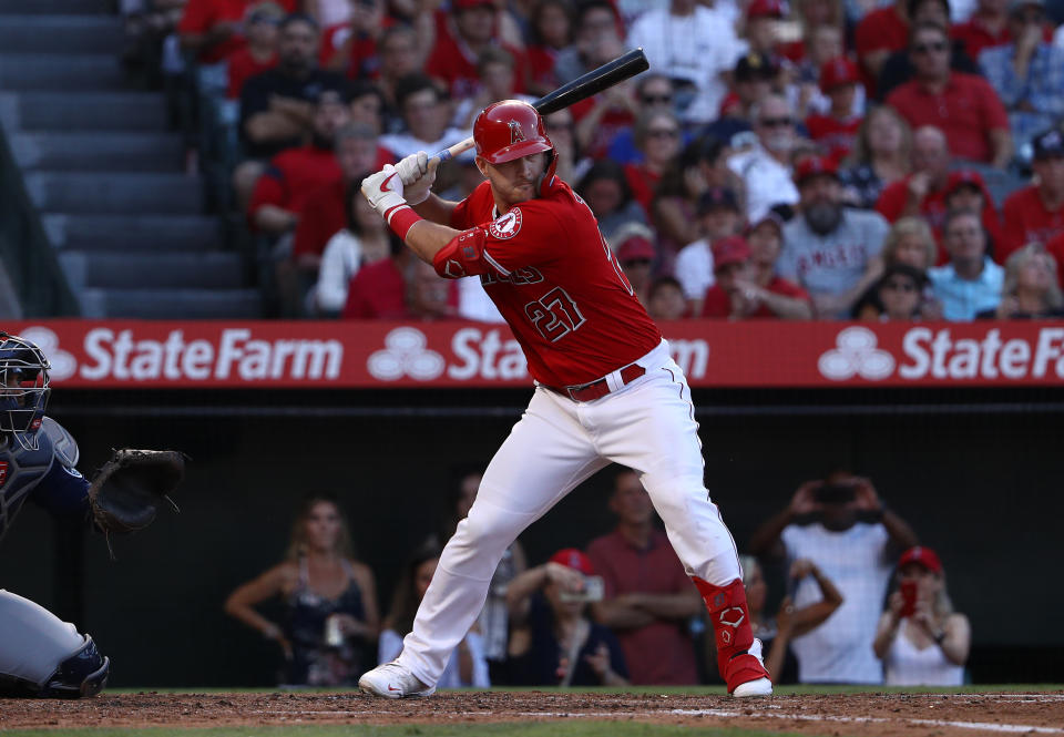 Mike Trout is day-to-day with a calf strain. (Getty)