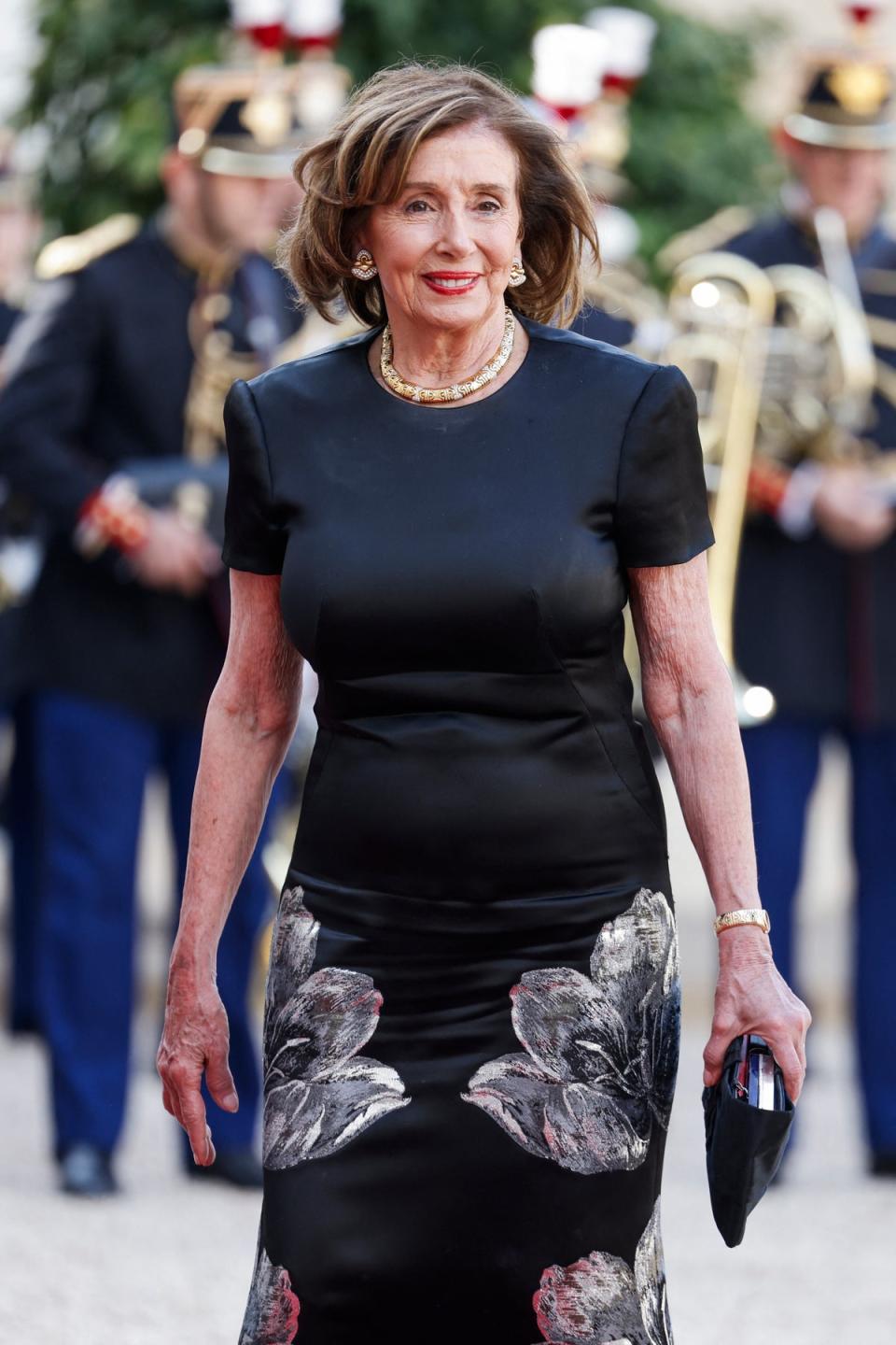 Pelosi arrives to attend an official state dinner as part of US President's state visit to France on June 8, 2024 (AFP via Getty Images)