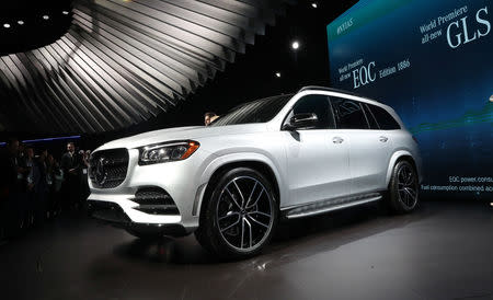 The 2020 Mercedes-Benz GLS 580 is revealed at the 2019 New York International Auto Show in New York City, New York, U.S, April 17, 2019. REUTERS/Shannon Stapleton