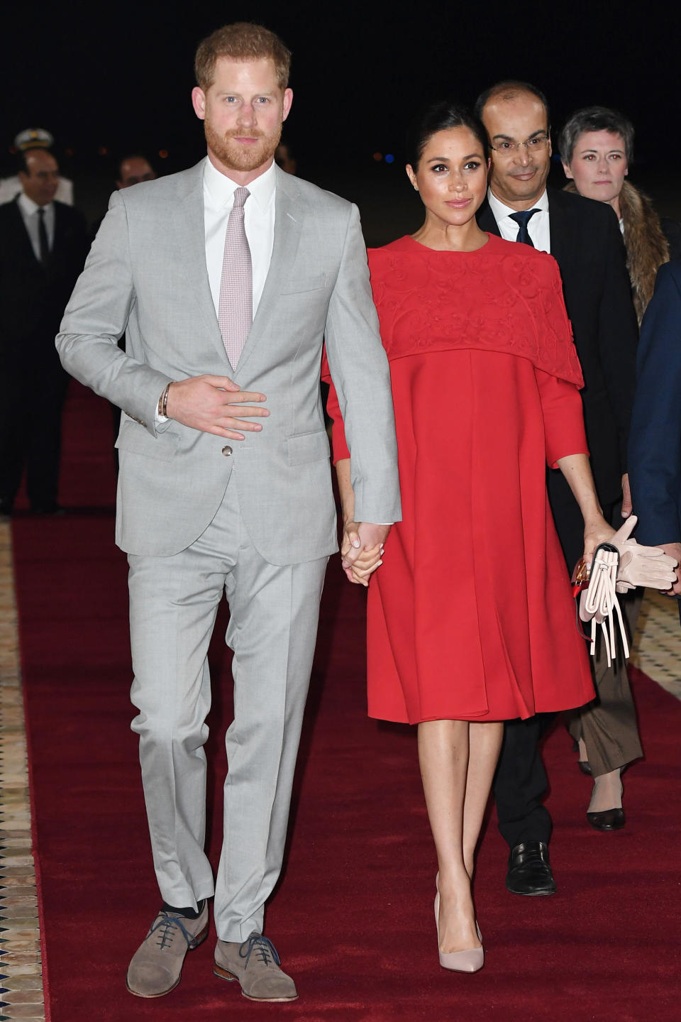 The Duchess of Sussex at Casablanca Airport in Morocco on February 23, 2019