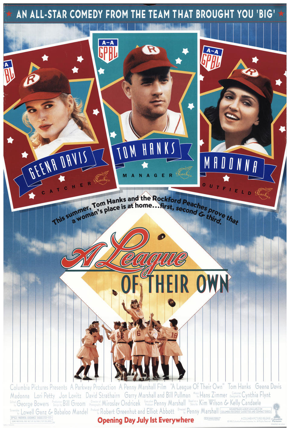 A League of Their Own movie poster; best baseball movies