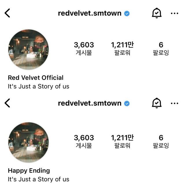 Red Velvet 自介名稱從「Red Velvet Official」，更改為「Happy Ending」傳解散。（圖／翻攝自X）