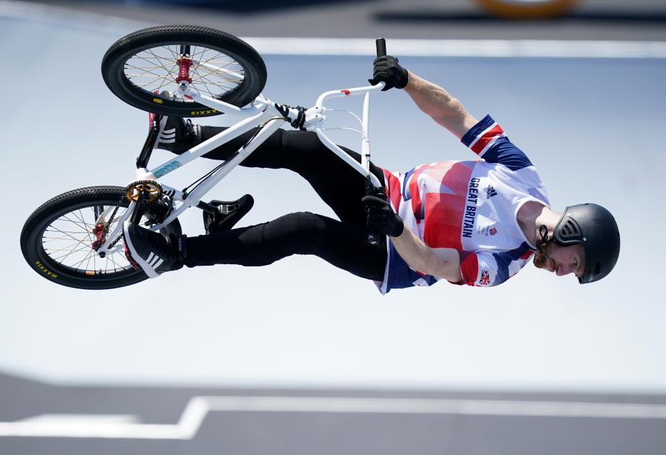 Declan Brooks claimed Britain’s fourth BMX medal with freestyle bronze (Mike Egerton/PA) (PA Wire)