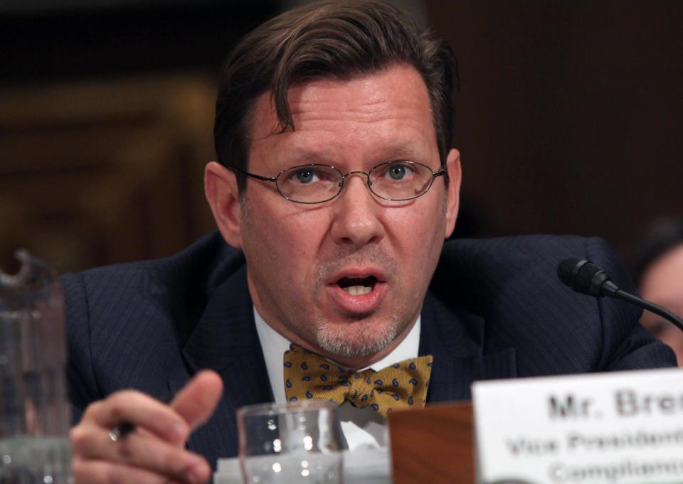 Brent Fewell, Vice President of Environmental Compliance, United Water. testifies on Capitol Hill in Washington, Tuesday, Feb. 4, 2014, before the Senate subcommittee on Water and Wildlife hearing to examine the safety and security of drinking water supplies following the Central West Virginia drinking water crisis. (AP Photo/Lauren Victoria Burke)