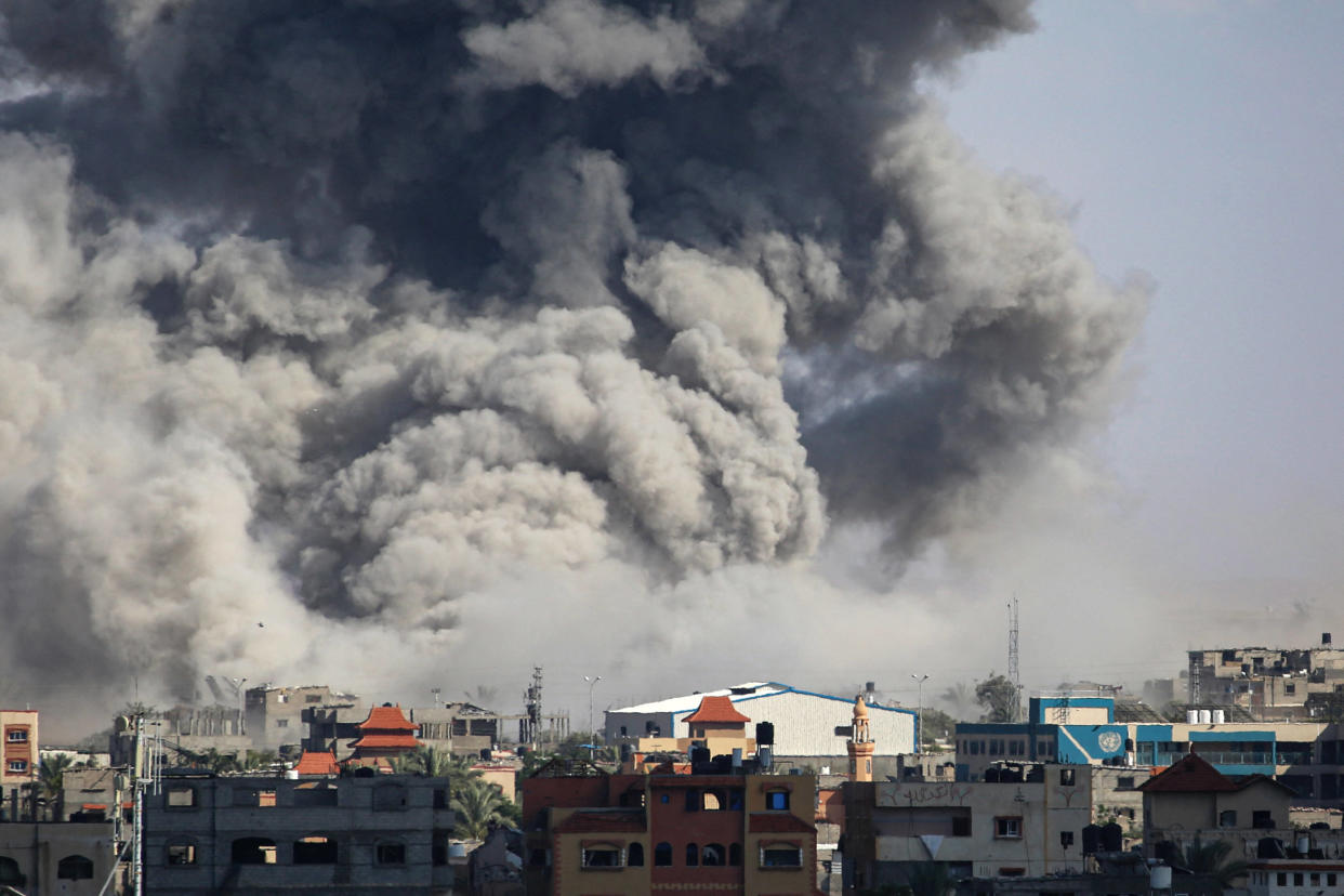Un bombardement israélien sur Rafah, dans la bande de Gaza, le 6 mai 2024.