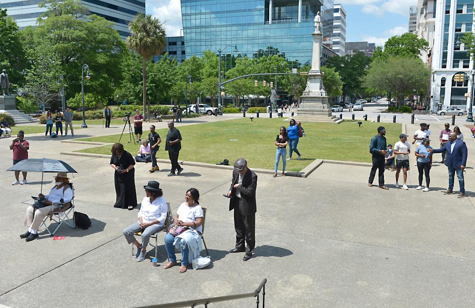 A rally protesting the planned firing squad execution of Richard Moore of Spartanburg took place at the South Carolina State House in Columbia on April 23, 2022.  Moore was convicted and sentenced to death for the murder of a store clerk during a robbery in Spartanburg in 1999.