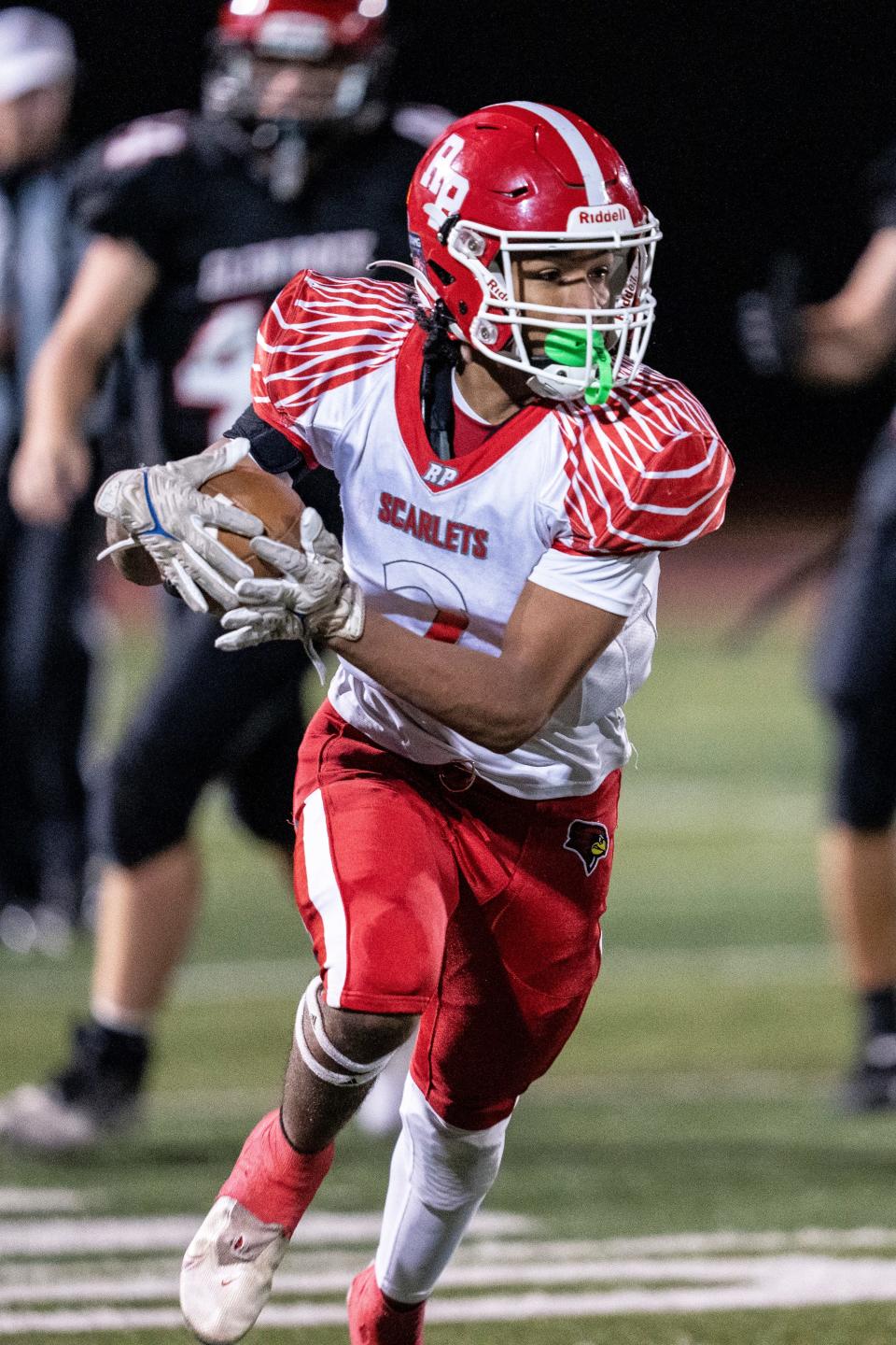 Glen Rock hosts Ridgefield Park in the first round of the North 2, Group 2 high school football play-offs on Friday October 28, 2022. RP #1 Brevin Cooney with the ball. 