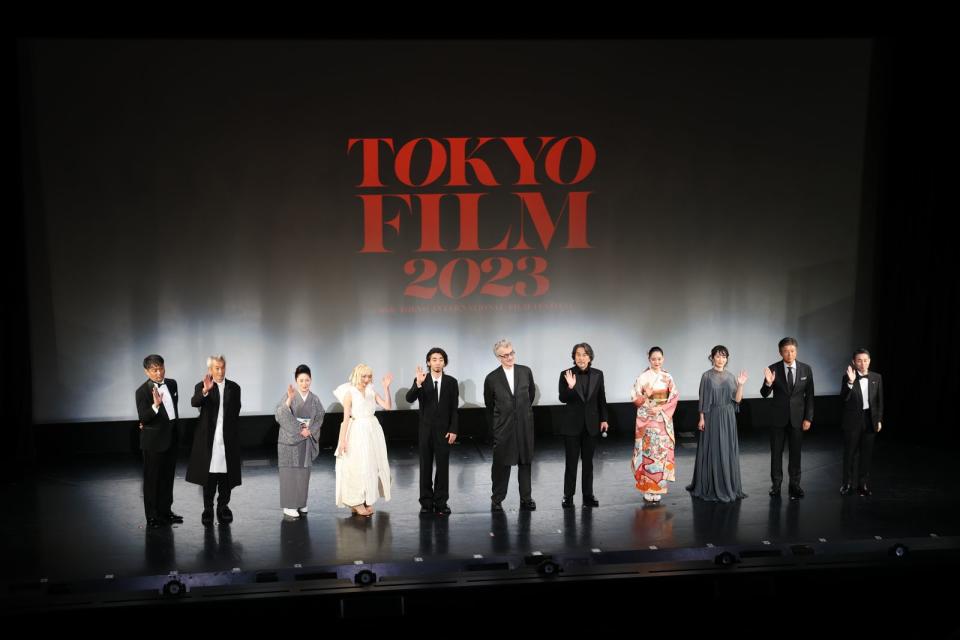 德國名導文溫德斯（中）執導新片《我的完美日常》是本屆東京國際影展開幕片。（東京國際影展提供）