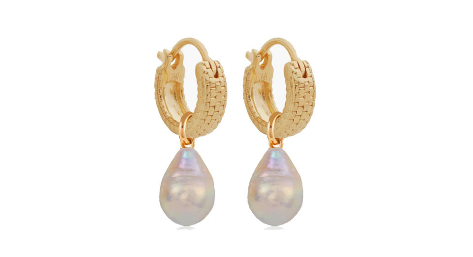 Doina Pearl and Huggie Earrings Set