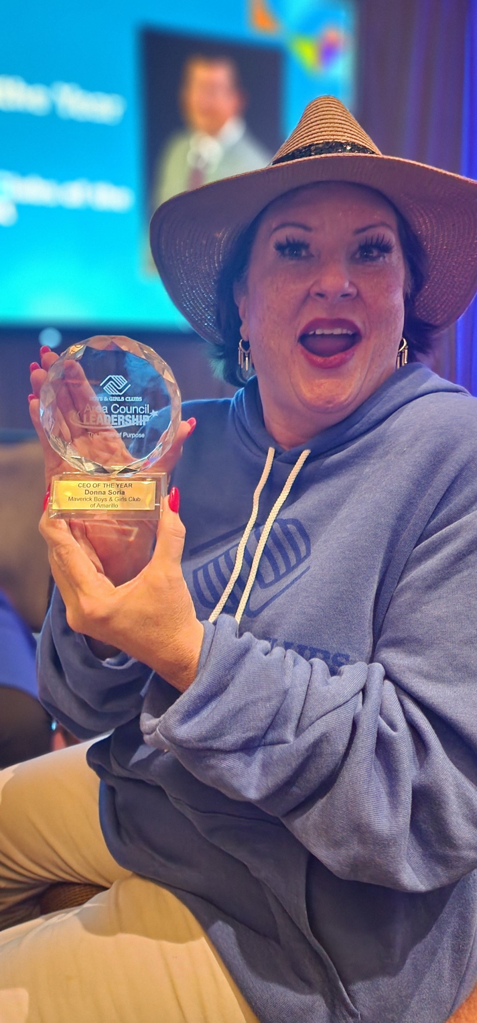 Donna Soria, CEO and Executive Director of the Maverick Boys & Girls Club of Amarillo, was named CEO of the Year in the Southwest Region by the National Office of the Boys & Girls Clubs of America at an event Aug. 25 at the Hyatt Regency Hotel in Dallas.