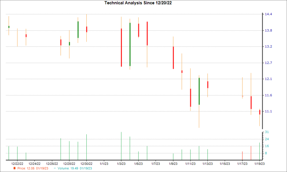 1-month candlestick chart for RPTX