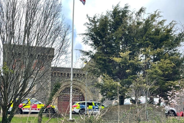 Emergency services outside HMP Lewes