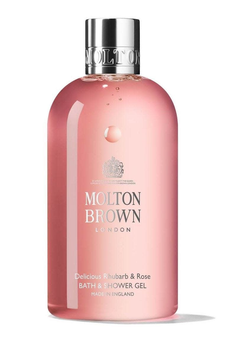 <p><strong>Molton Brown</strong></p><p>bluemercury.com</p><p><strong>$32.00</strong></p><p><a href="https://go.redirectingat.com?id=74968X1596630&url=https%3A%2F%2Fbluemercury.com%2Fproducts%2Fmolton-brown-delicious-rhubarb-and-rose-bath-and-shower-gel&sref=https%3A%2F%2Fwww.townandcountrymag.com%2Fstyle%2Fbeauty-products%2Fg28567503%2Fqueen-elizabeth-favorite-beauty-products%2F" rel="nofollow noopener" target="_blank" data-ylk="slk:Shop Now" class="link ">Shop Now</a></p><p>Yet another royal warrant-holder, Molton Brown has the privilege of supplying the Queen with "toiletries." Again, no one's managed to discover the particular products the monarch enjoys, but based on her penchant for pink, we're theorizing that this body wash is a strong contender.</p>