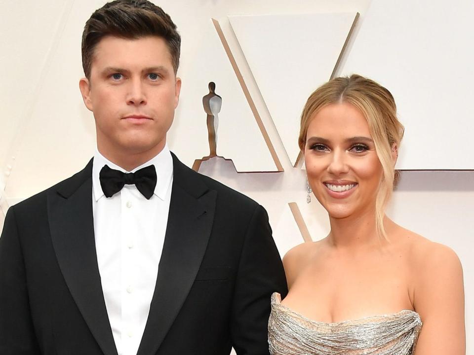 oscars 2020 Colin jost scarlet johansson red carpet