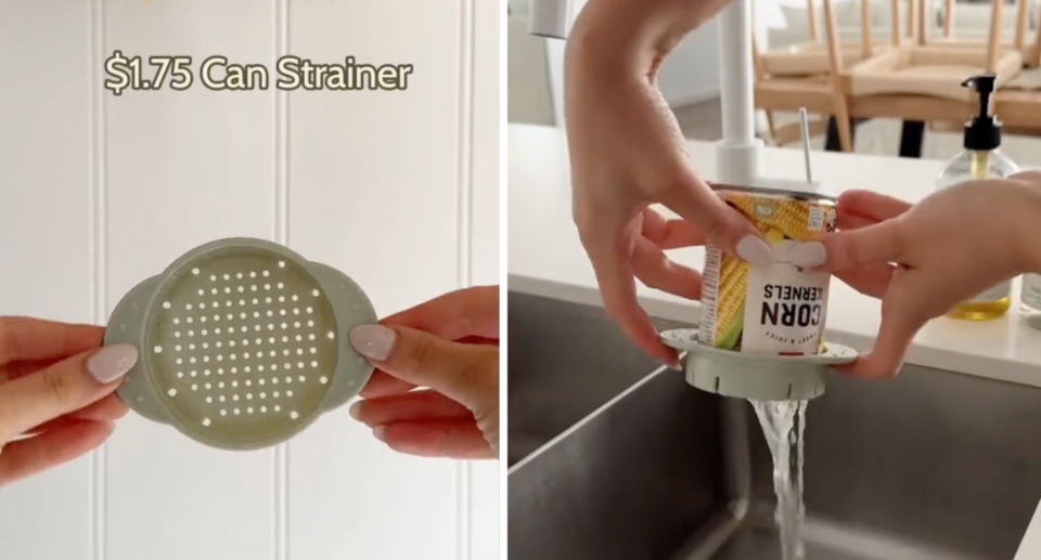 $1.75 Kmart can strainer. Photo: Tiktok/