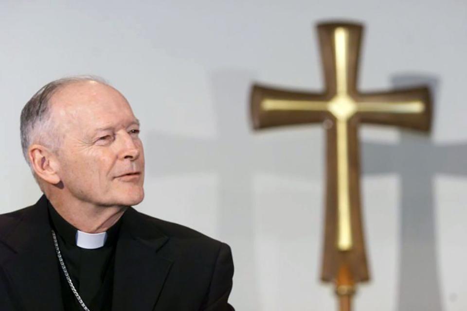 Then-Newark Archbishop Theodore E. McCarrick, at a press conference in 2000.