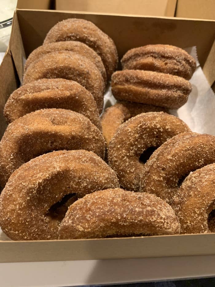 A box of Cider donuts.