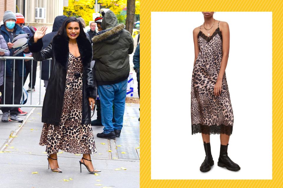 Mindy Kaling Leopard Print Dress Tout