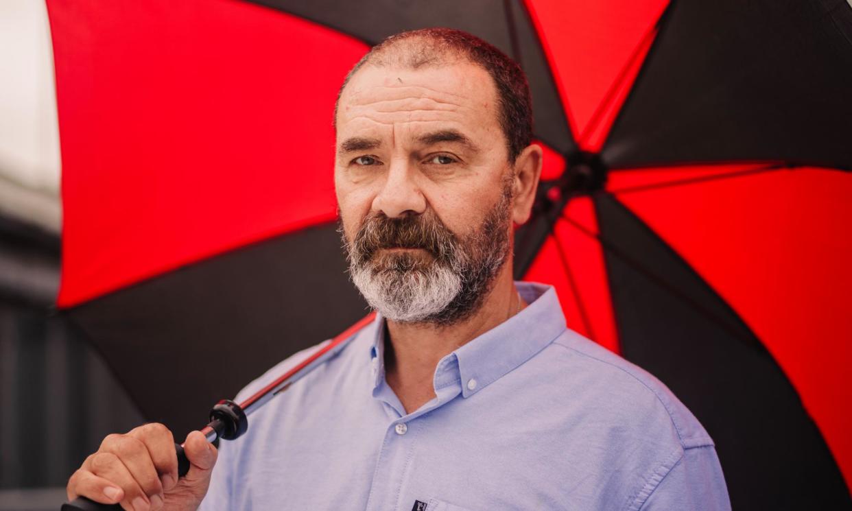 <span>Andrew Malkinson last August, a week after his rape conviction was overturned, 20 years after his original conviction.</span><span>Photograph: Sarah Lee/The Guardian</span>