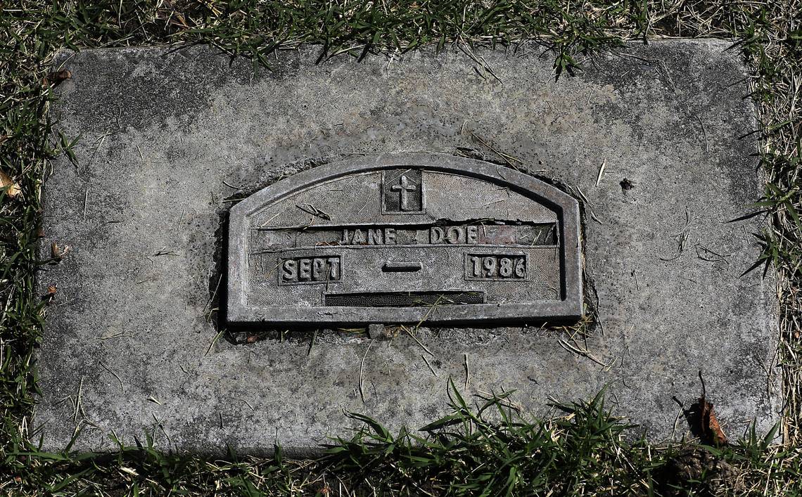 A cemetery marker labeled Jane Doe from September 1986 in the Resthaven Cemetery in Richland contains the partial remains of an unidentified woman found along the Columbia River shoreline near the blue bridge in Kennewick.