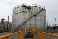 Storage tanks are seen at Ecopetrol's Castilla oil rig platform, in Castilla La Nueva, Colombia June 26, 2018. Picture taken June 26, 2018. REUTERS/Luisa Gonzalez