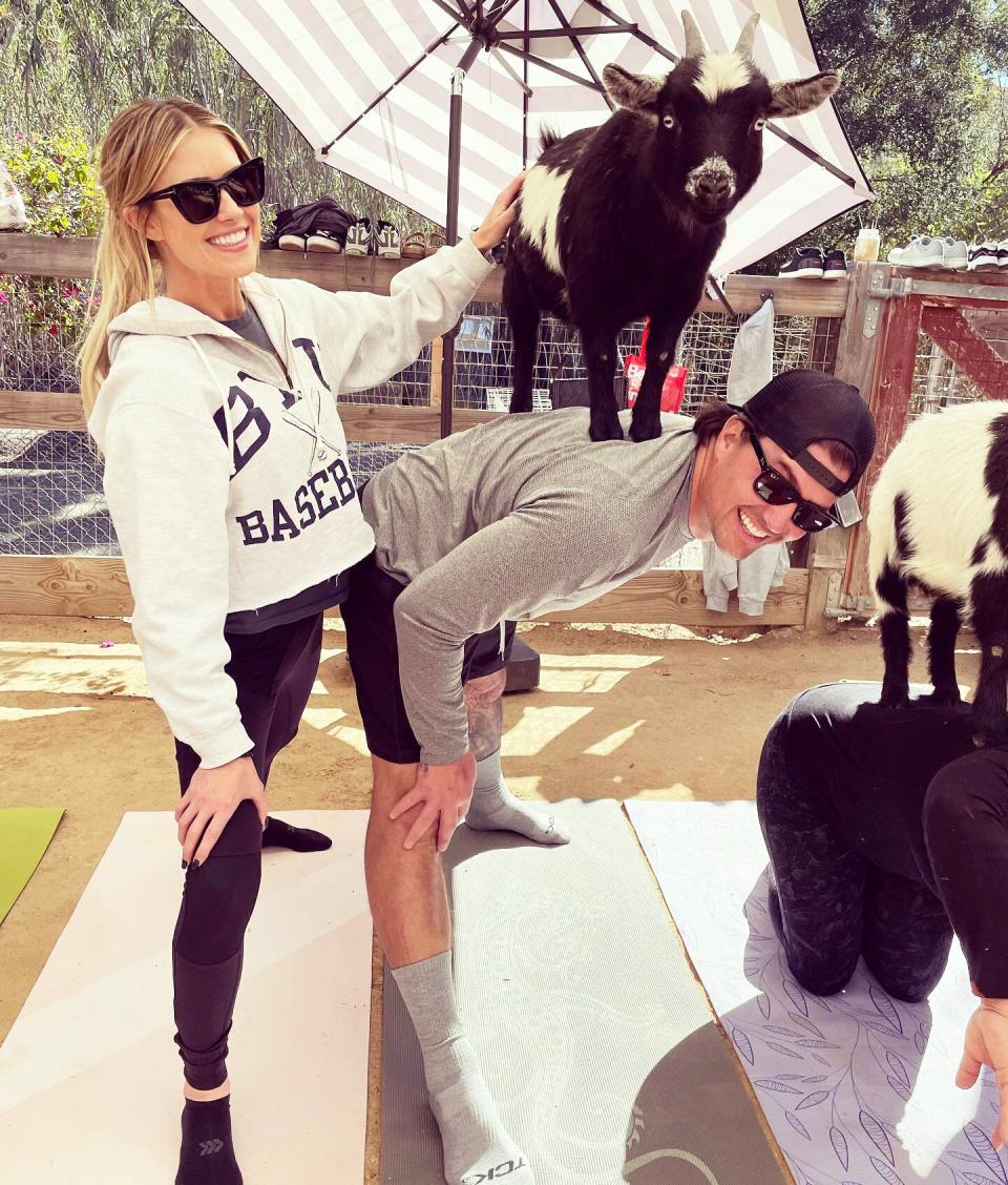 Christina Haack Does Goat Yoga with Josh Hall Christina