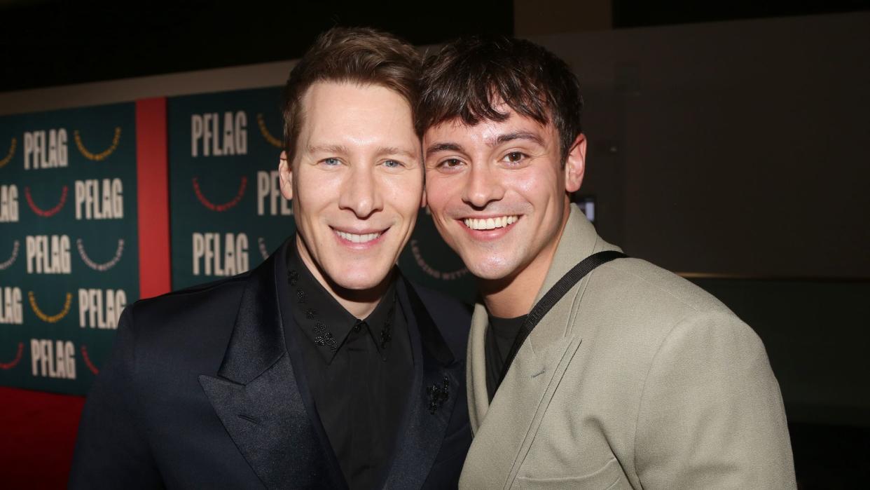 Dustin Lance Black and Tom Daley smiling