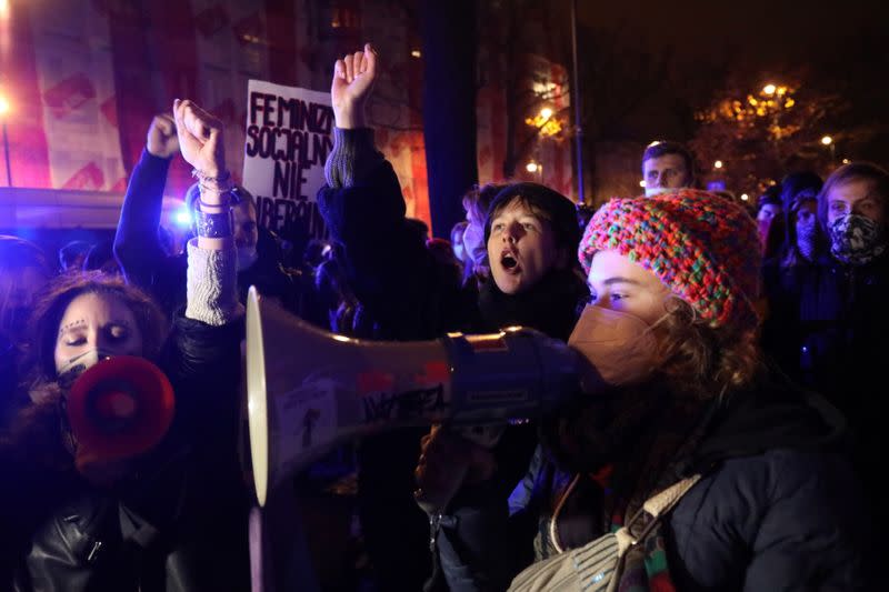 Protest against Poland's Constitutional Tribunal ruling on abortion, in Warsaw