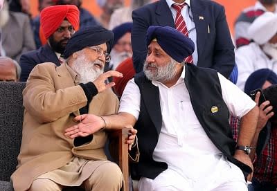 Parkash Singh Badal and Sukhbir Singh Badal. 